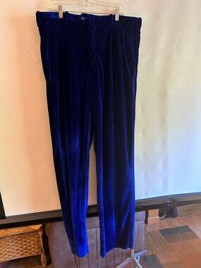 PRONTI COLLECTION BY PHITA BLUE VELVET DRESS/CASUAL/FORMAL MENS PANTS SIZE XL/40